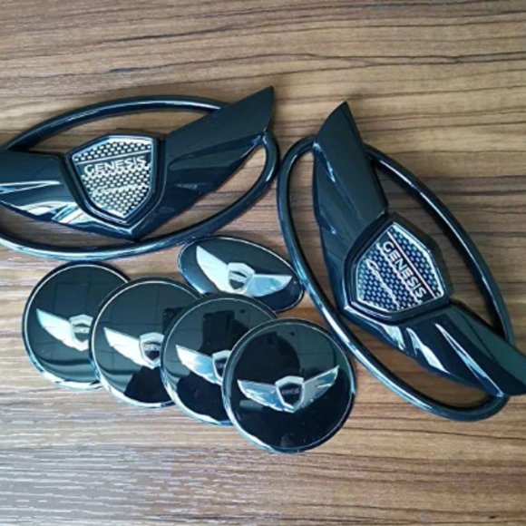 7PCS Black 3D Badge Emblems for 2010-2015 Hyundai Genesis Coupe - Picture 3 of 3